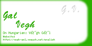 gal vegh business card